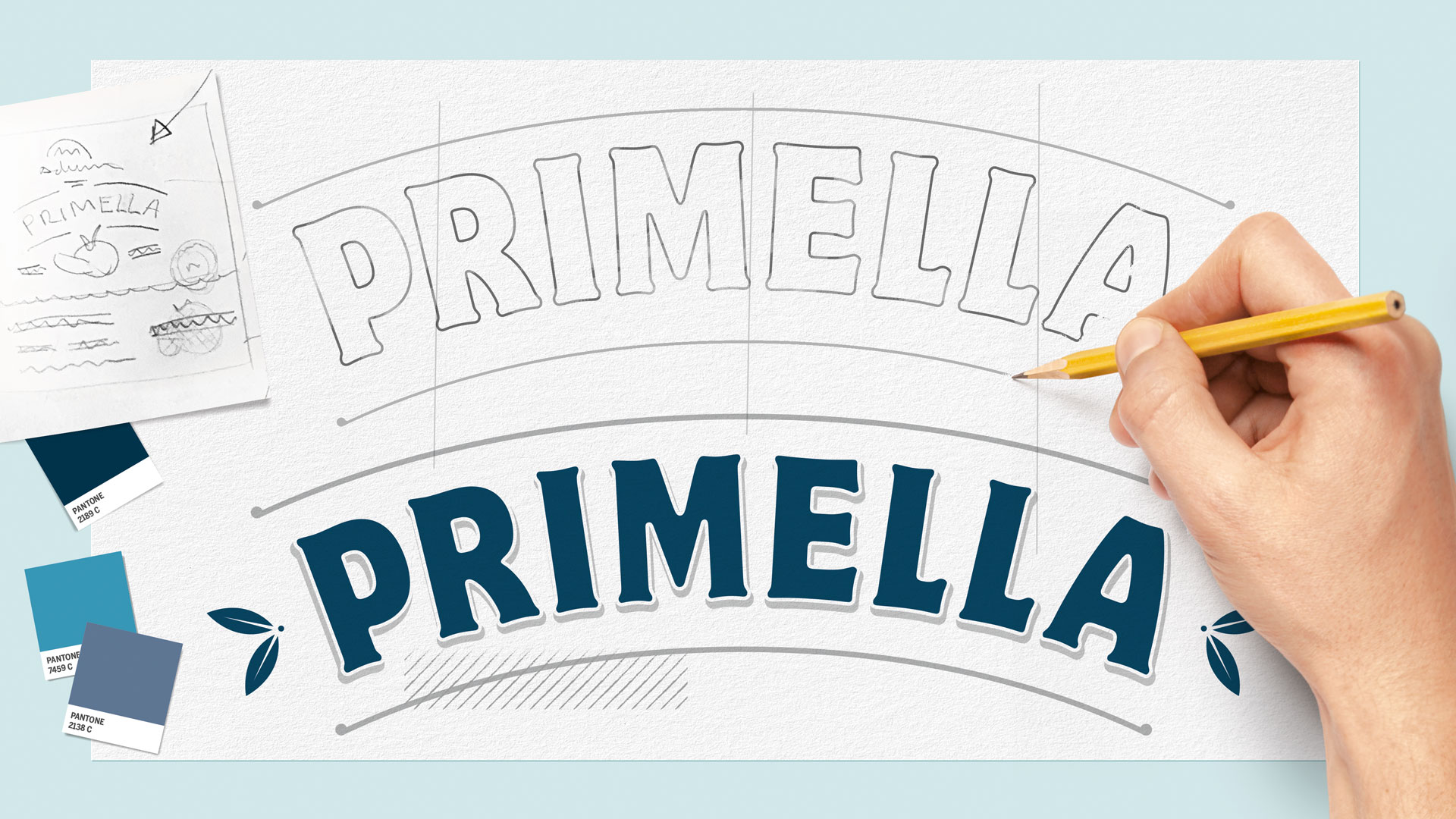 Logoentwicklung des Adelholzener Primella Logo