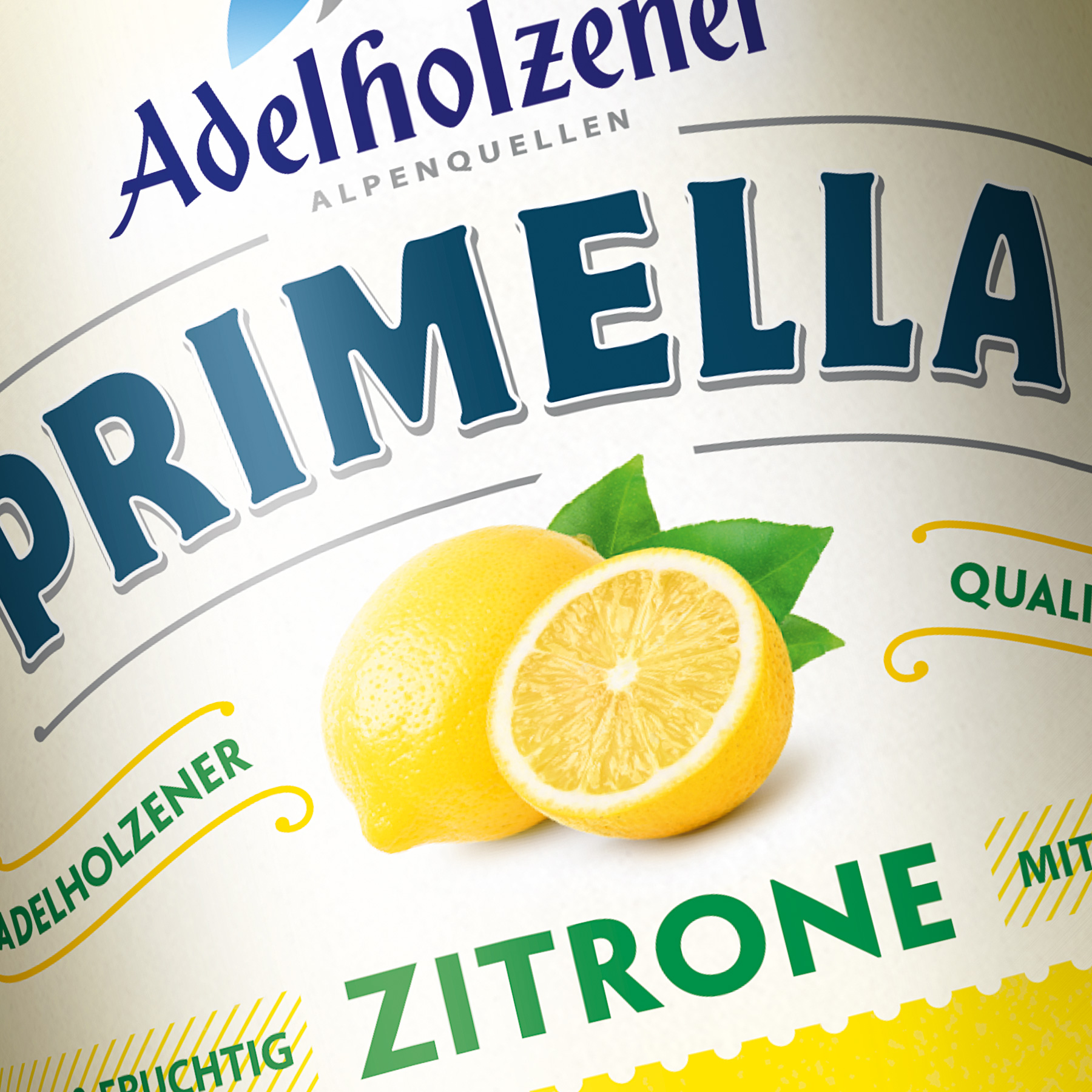 Etikett Verpackungsdesign von Adelholzener Primella Zitrone