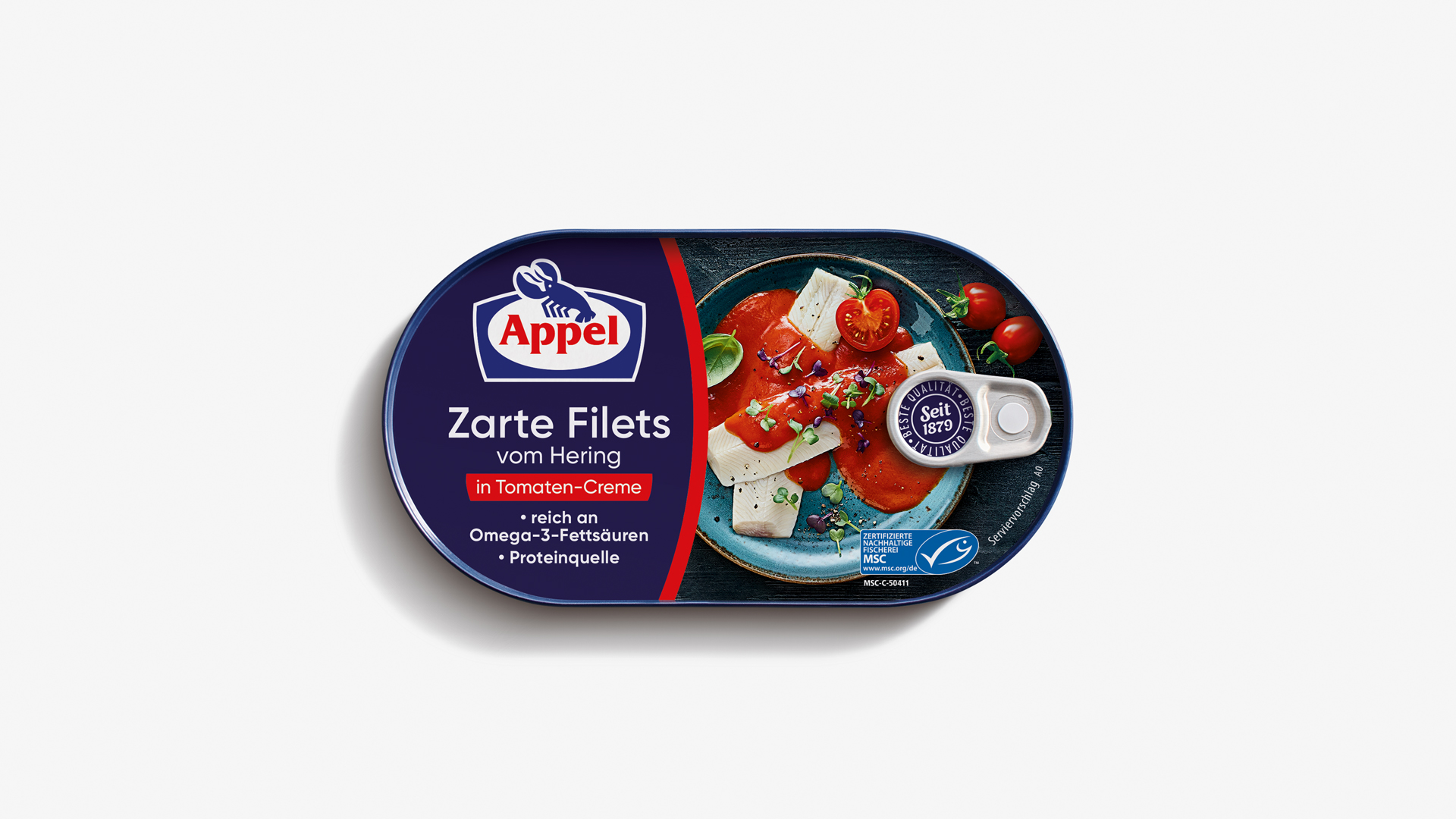 Verpackungsdesign für Appel Zarte Filets vom Hering