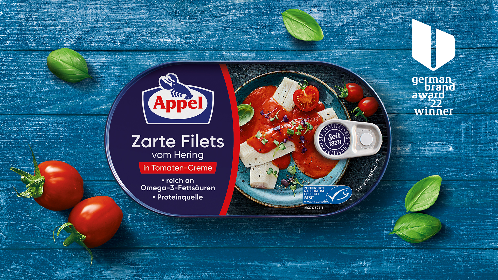 Verpackungsdesign für Appel Zarte Filets vom Hering German Brand Award Winner 2022