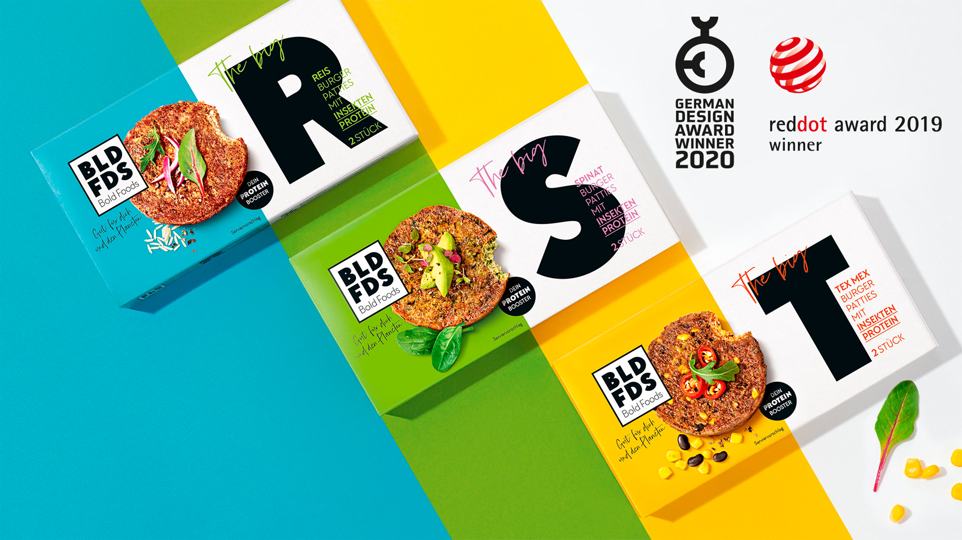 Verpackungsdesign Packshots Bold Foods Insektenprotein German Design Award reddot award