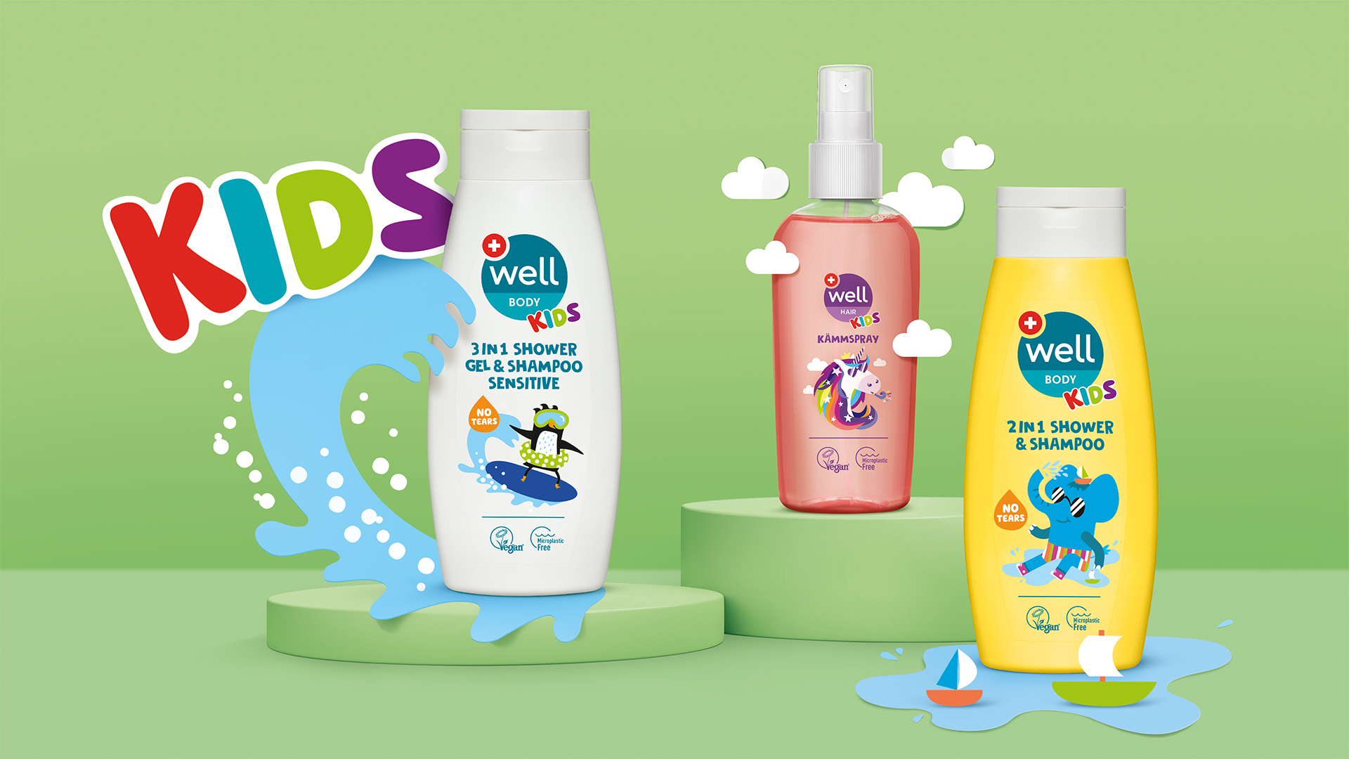 Verpackungsdesign Packshots von well Kids, Verpackungsdesign Agentur HAJOK