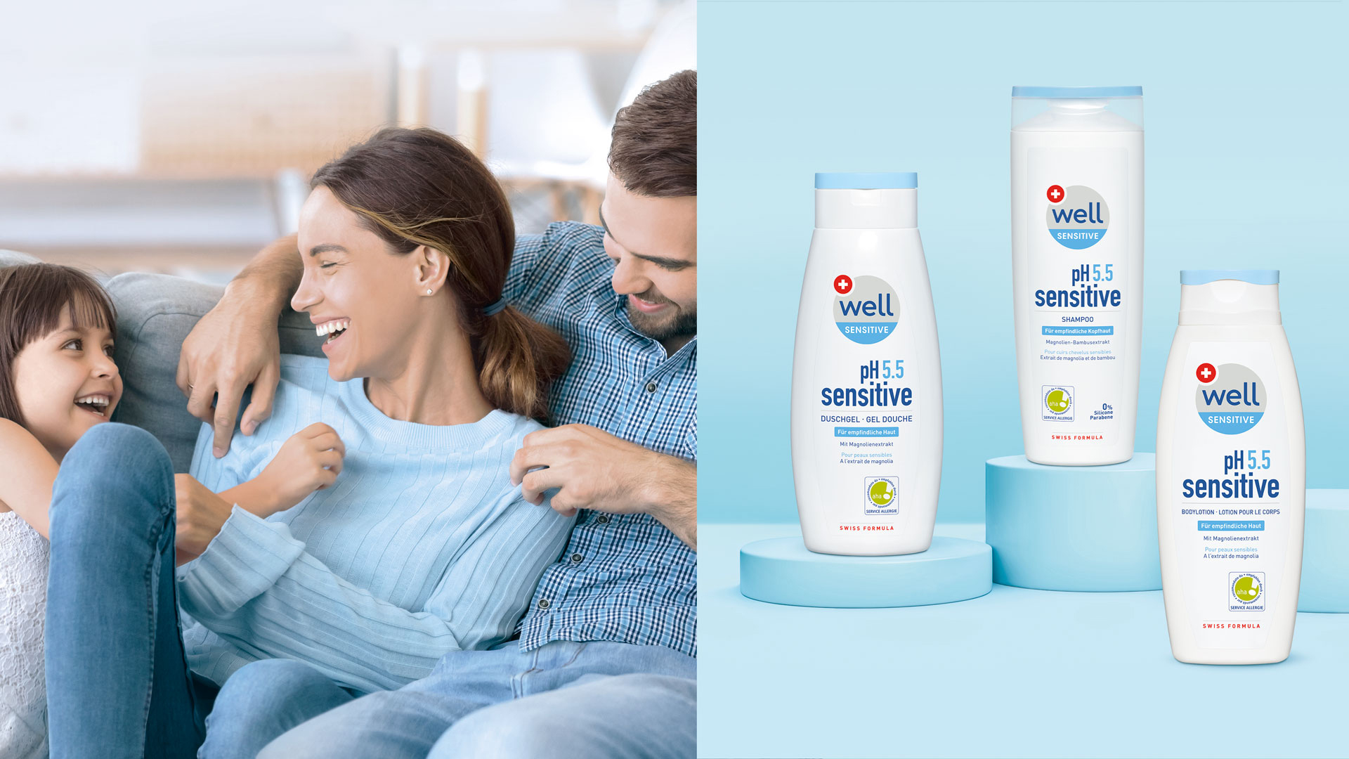 Verpackungsdesign Packshots von well Sensitiv der Design Agentur HAJOK