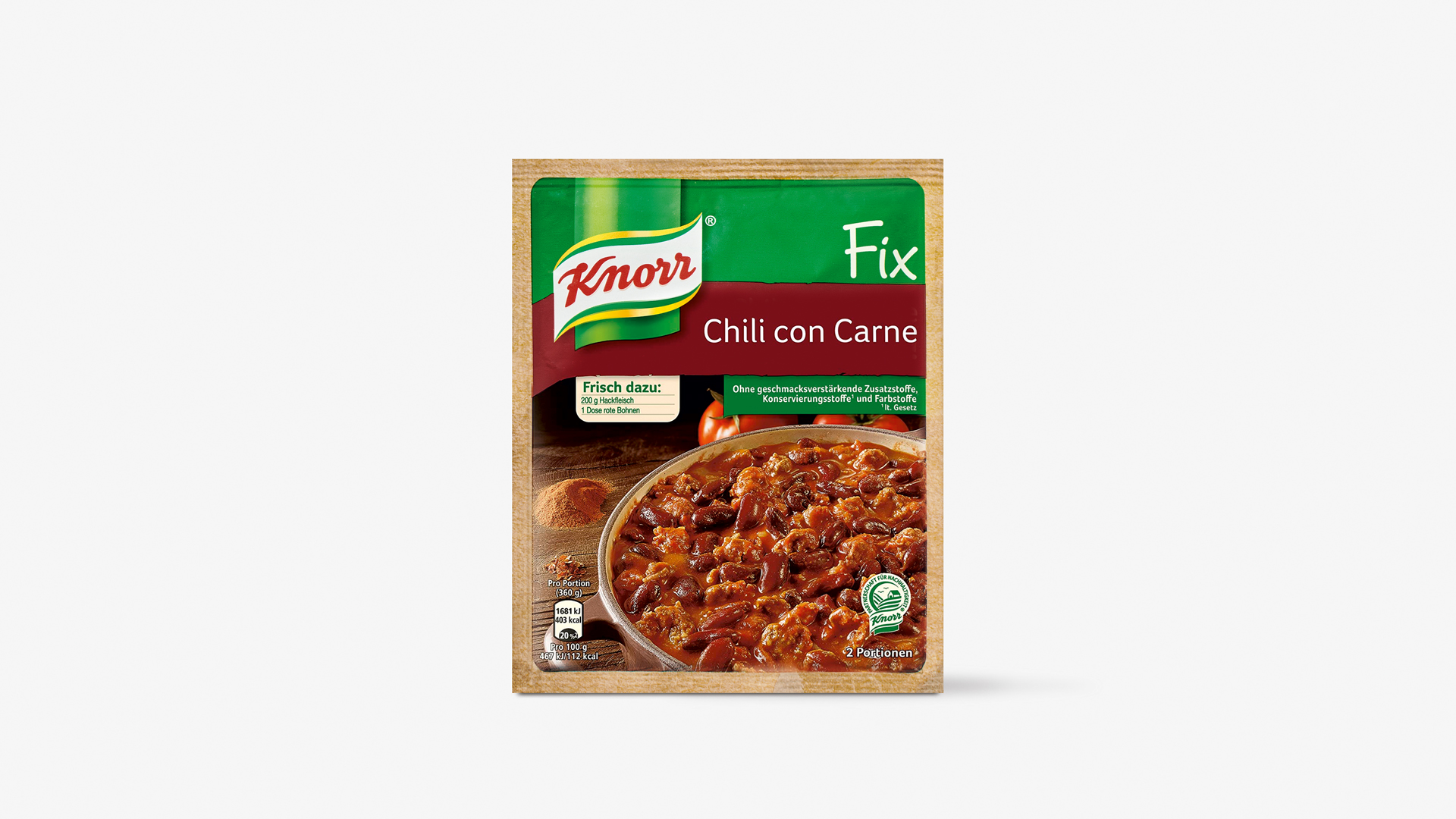 Altes Verpackungsdesign KNORR Fix Chili Con Carne