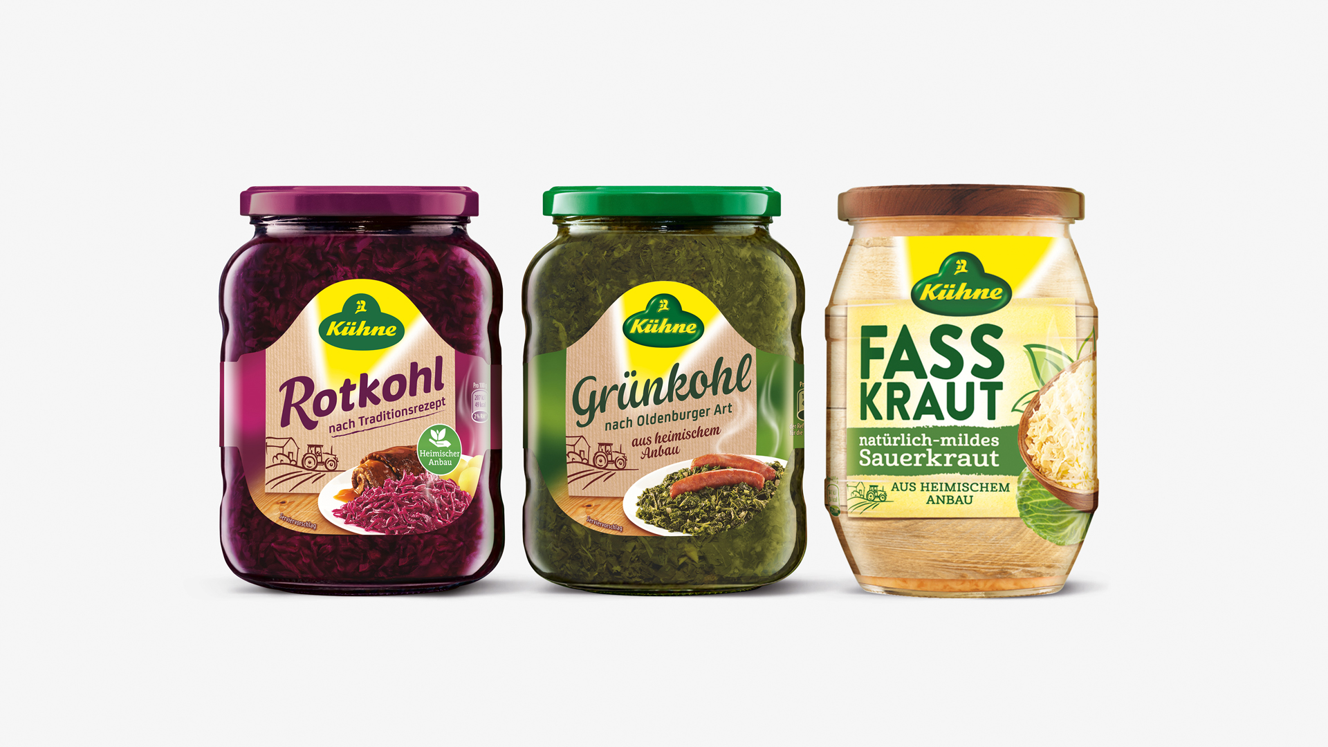 Altes Verpackungsdesign Kühne Rotkohl, Grünkohl und Fasskraut