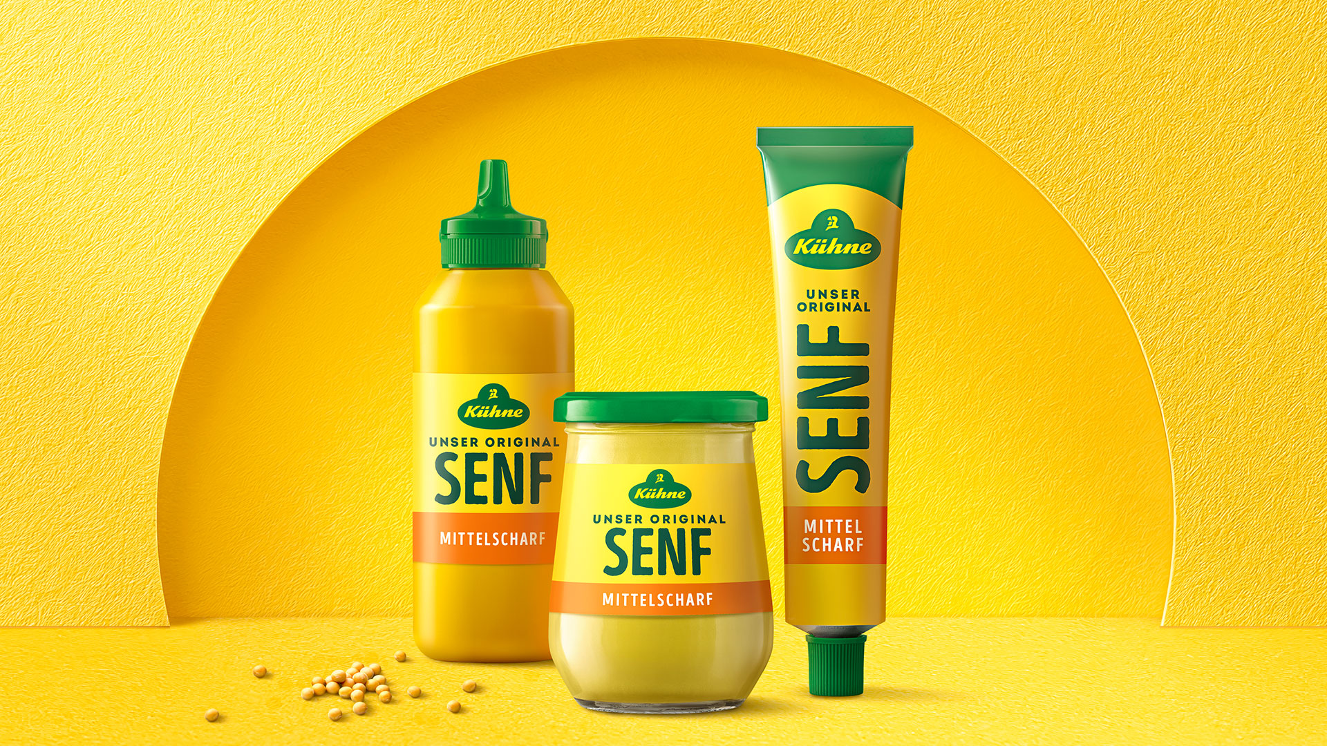 Relaunch Design der Kühne Senf Range von Verpackungsdesign-Agentur HAJOK.