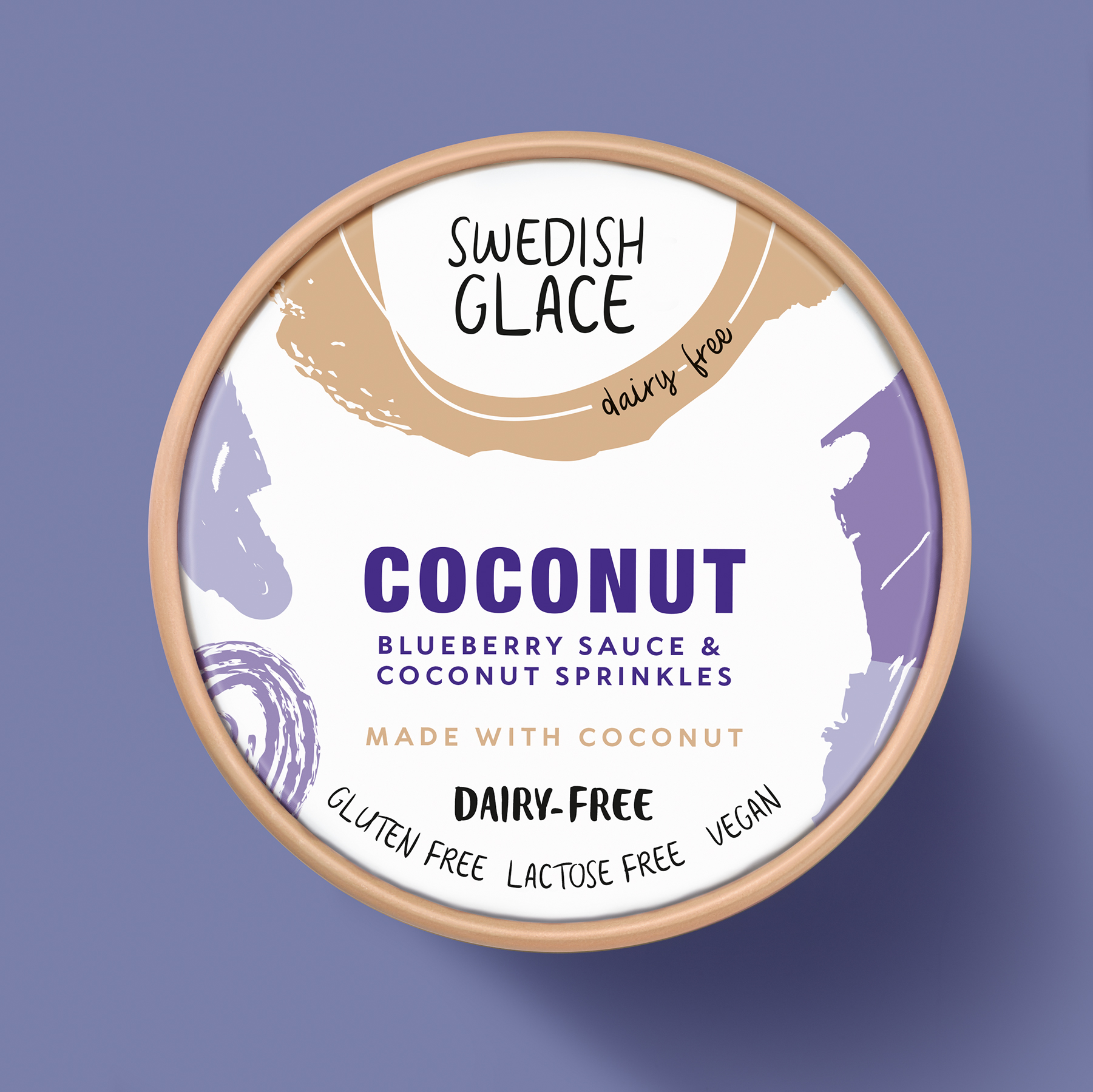 Langnese Swedish Glace Coconut Eiscreme Verpackungsdesign Packshot Deckel
