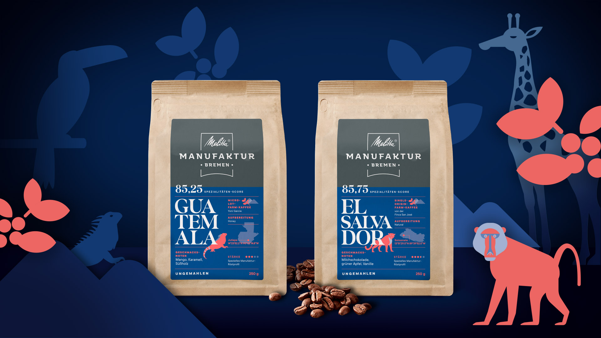 Melitta Manufaktur Guatemala und El Salvador Verpackungsdesign