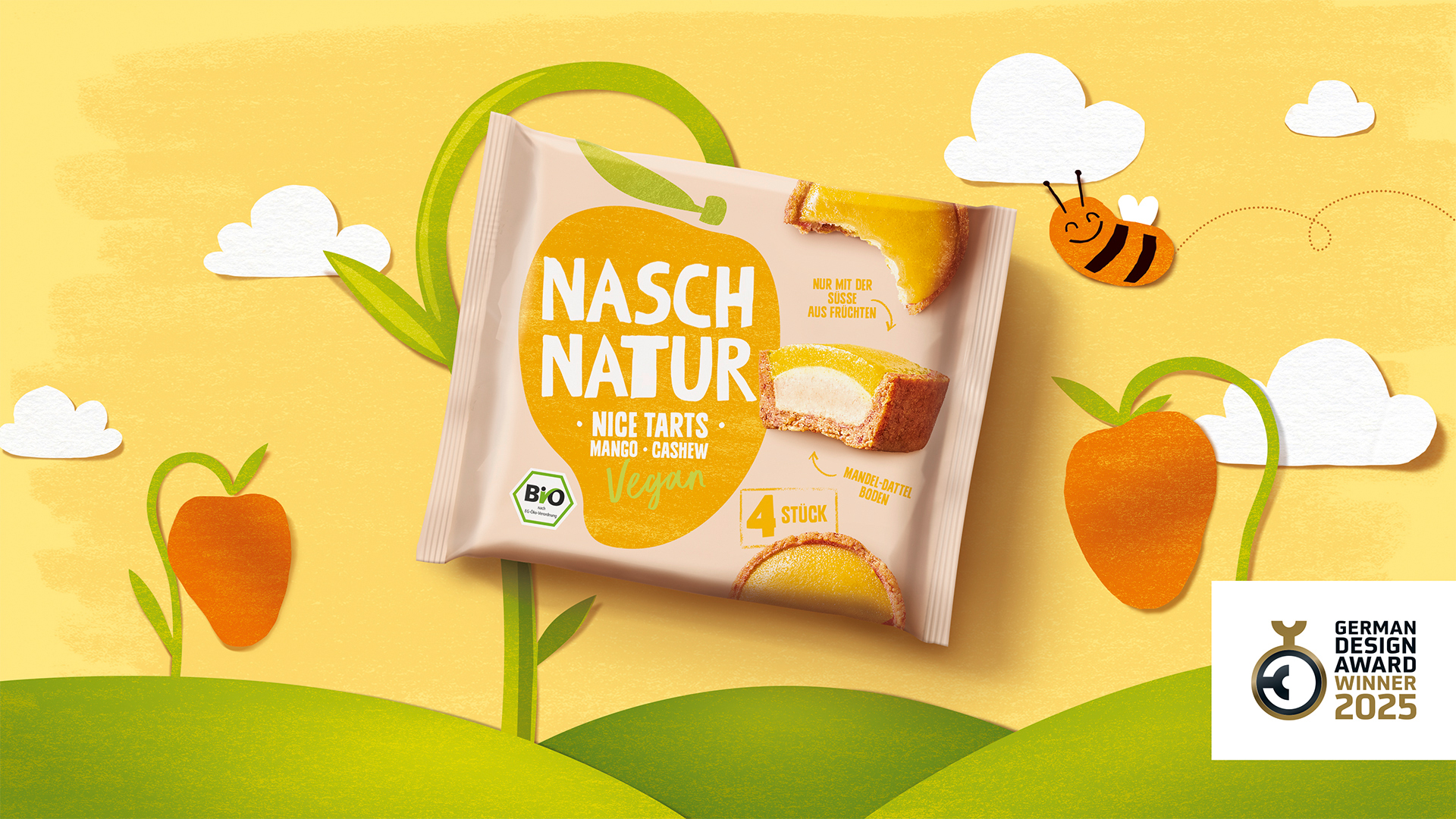 Nasch Natur Mango Verpackungsdesign Packshot German Design Award Winner