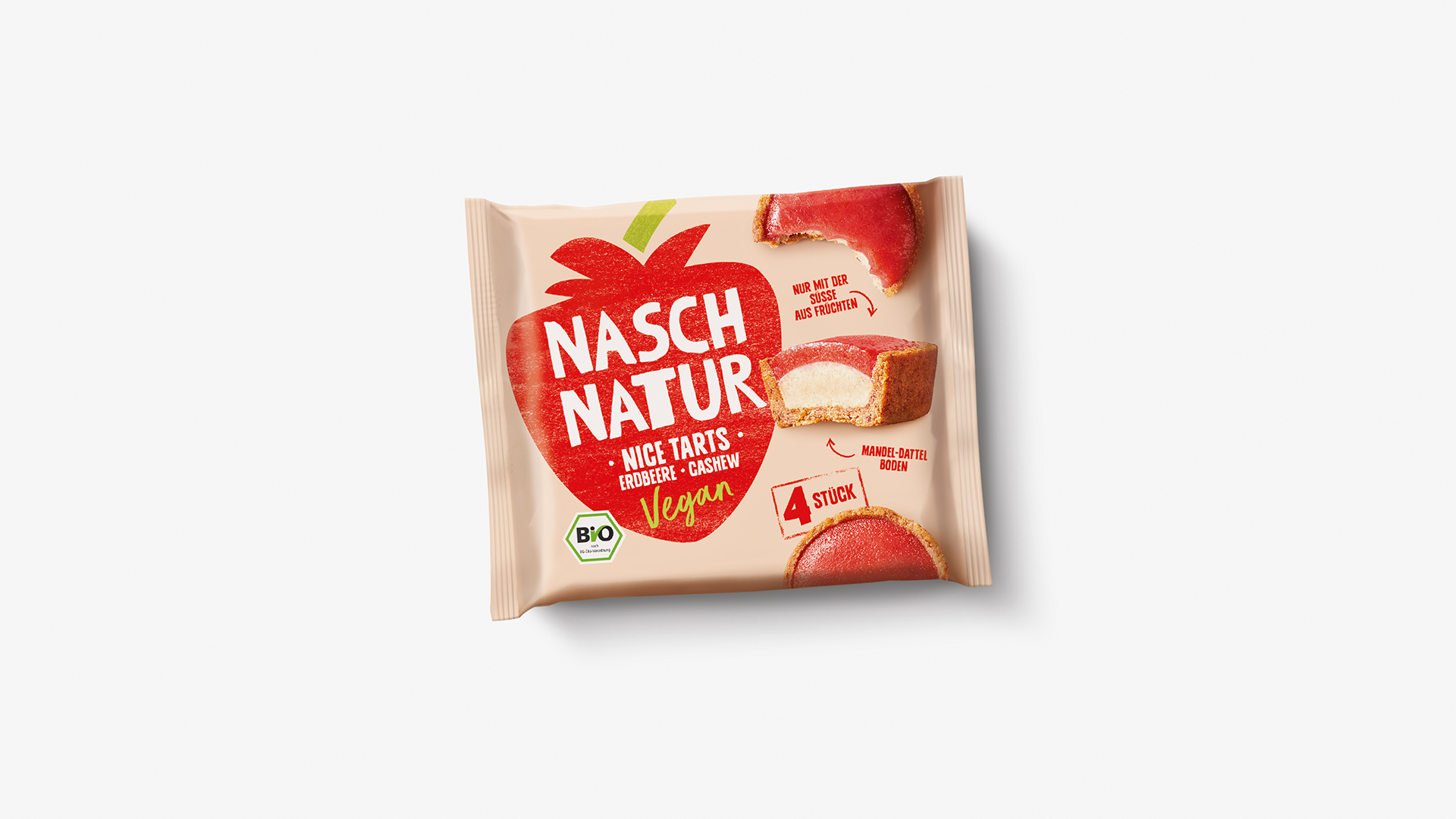 Neues Nach Natur Nice Tarts Erdbeere Verpackungsdesign