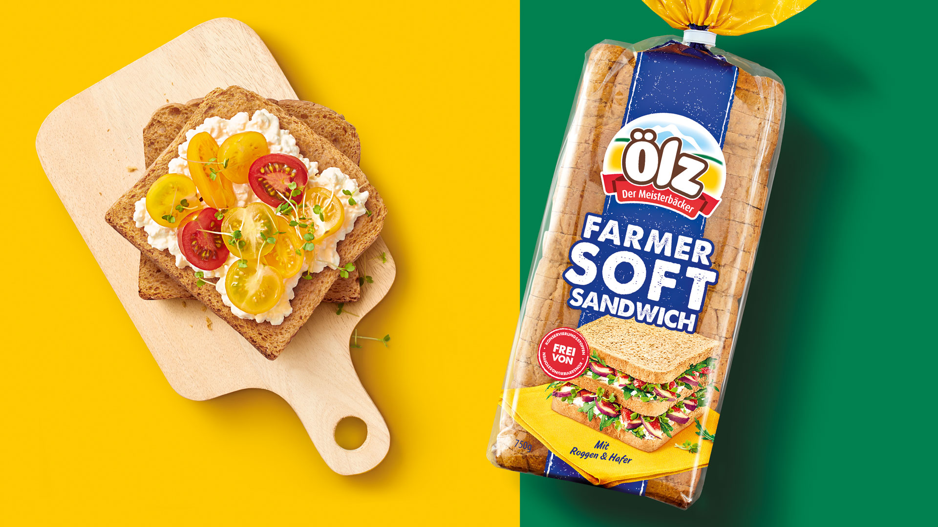 Ölz Farmer Soft Sandwich, Verpackungsdesign und Food Photography