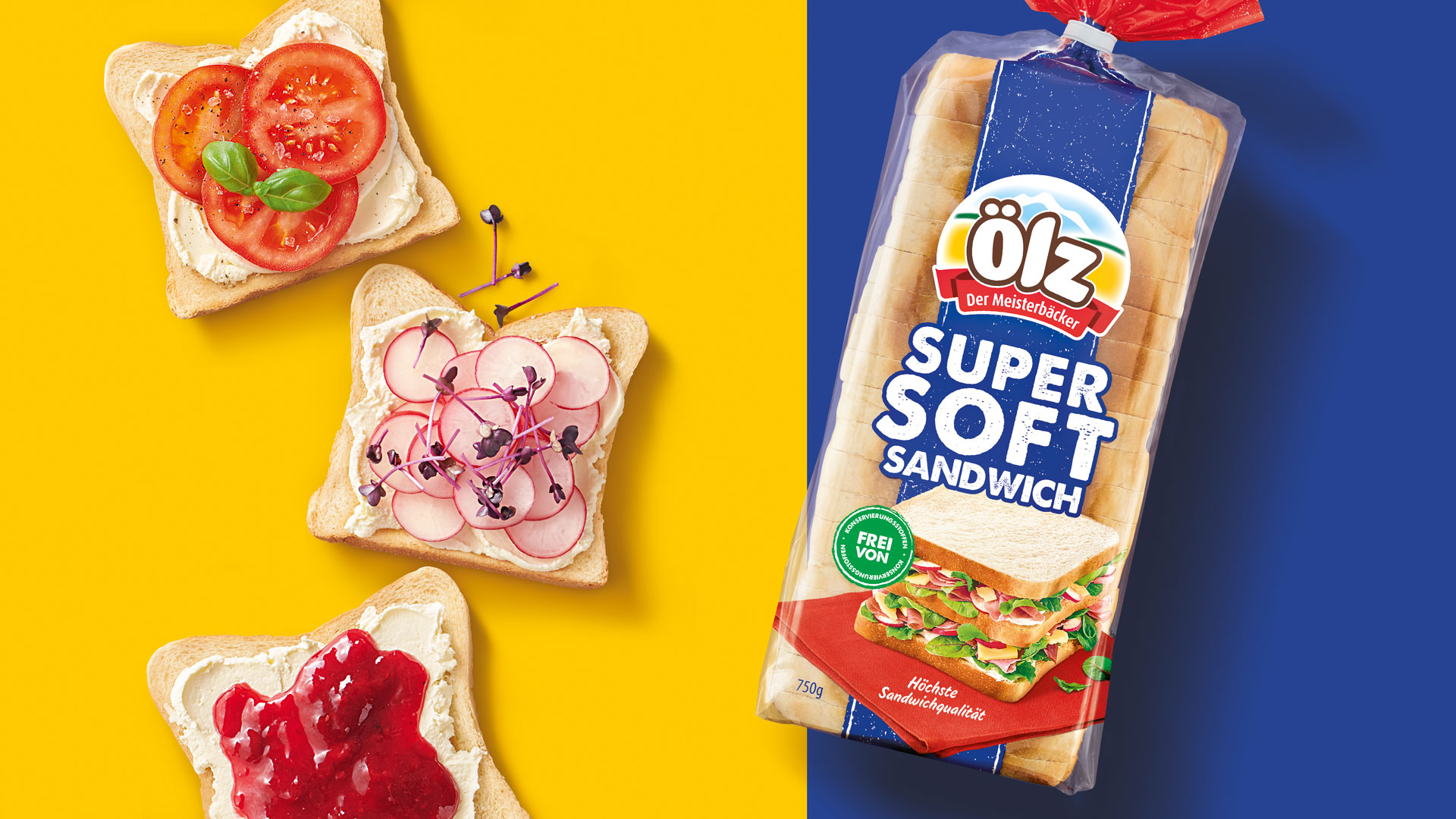 Ölz Super Soft Sandwich Verpackungsdesign und Food Photography