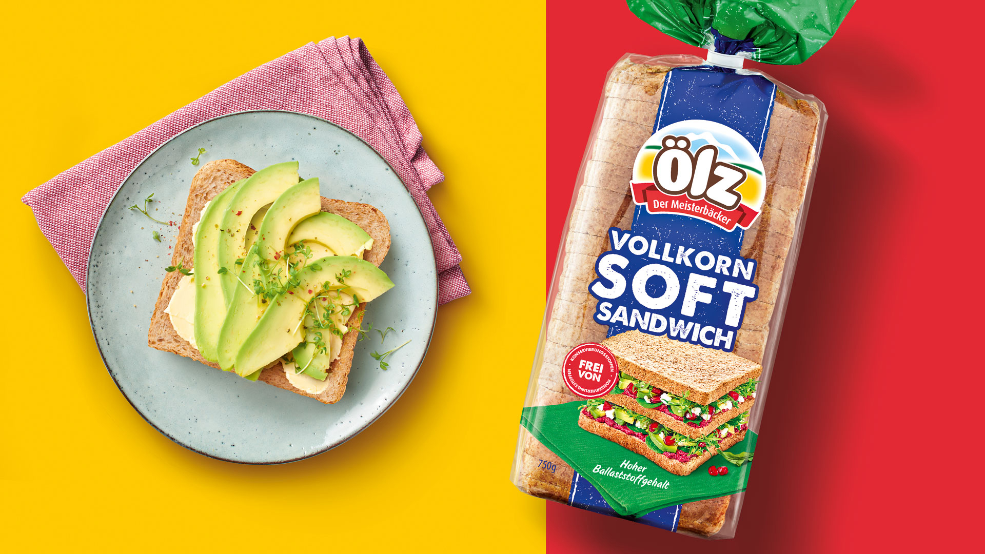 Ölz Vollkorn Soft Sandwich Verpackungsdesign und Food Photography