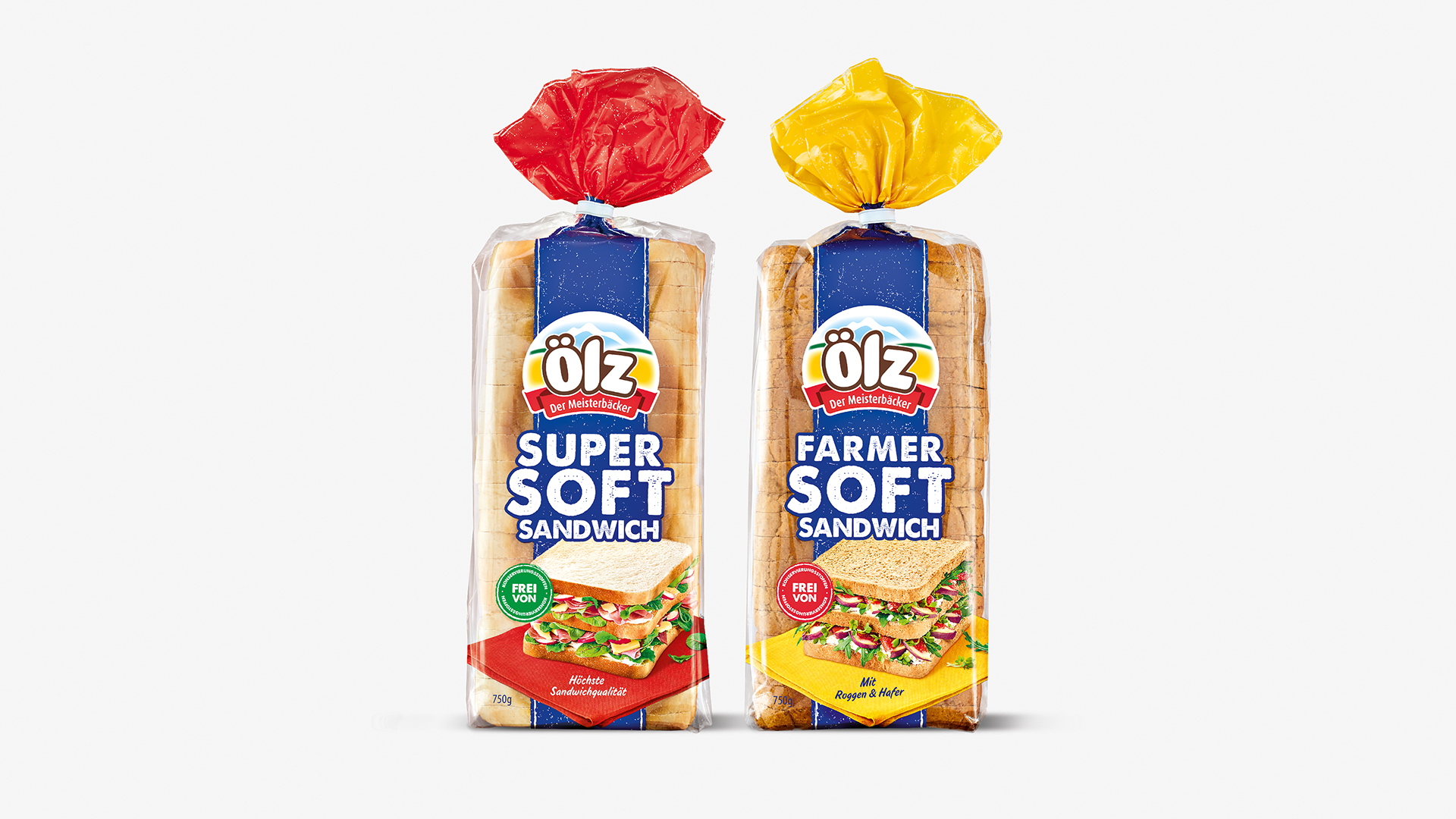 Neues Verpackungsdesign für Ölz Super Soft Sandwich und Farmer Soft Sandwich