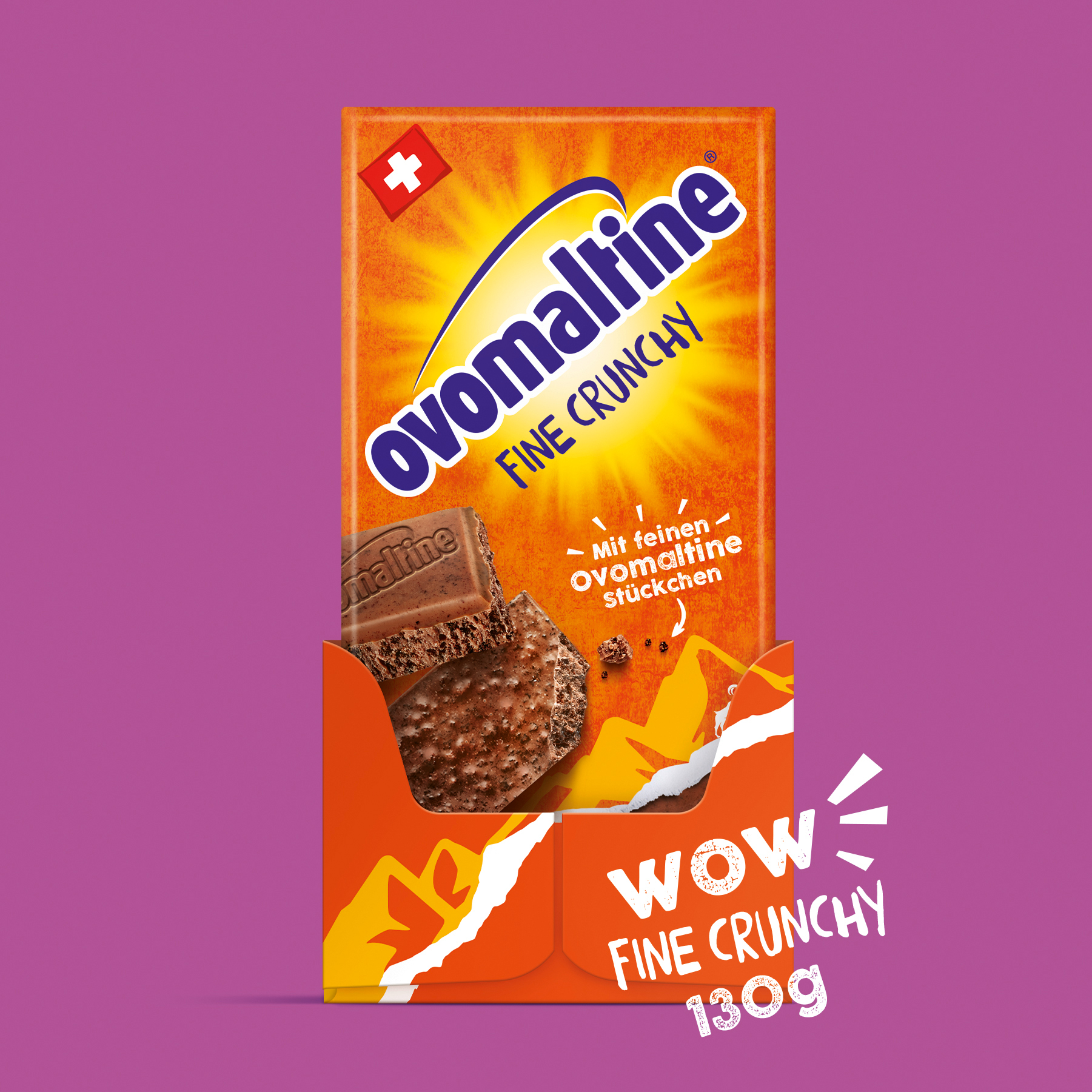 Ovomaltine Fine Crunchy Verpackungsdesign im Tray