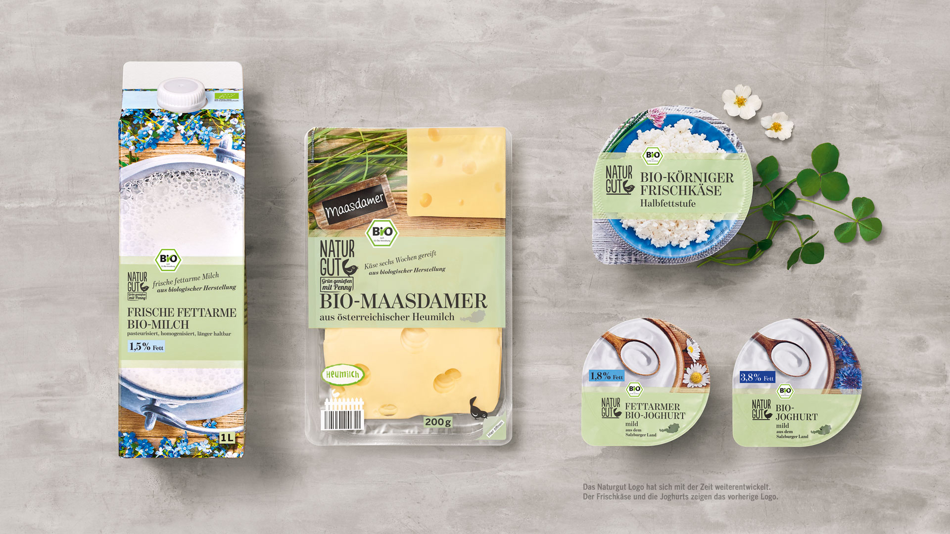 Verpackungsdesign für Penny Naturgut Molkereiprodukte