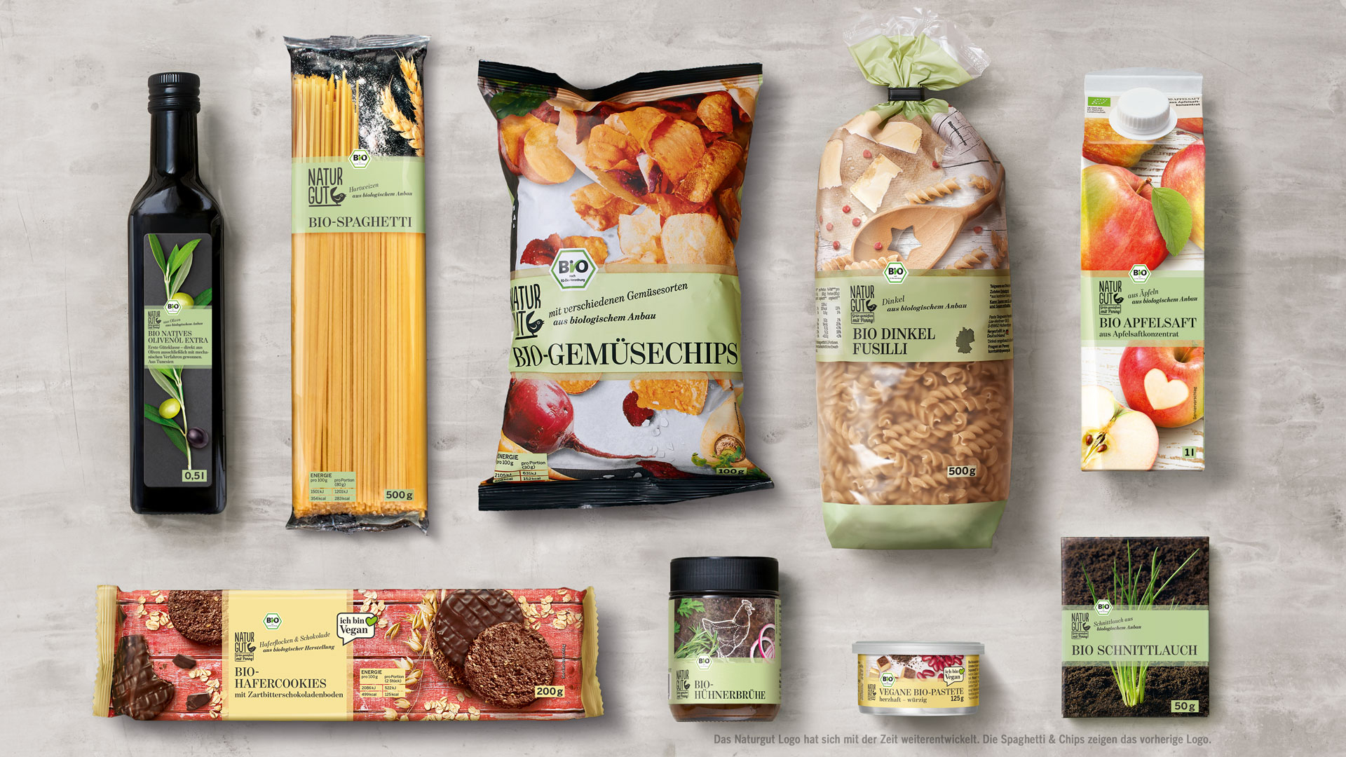 Verpackungsdesign für penny Naturgut Packshot Übersicht