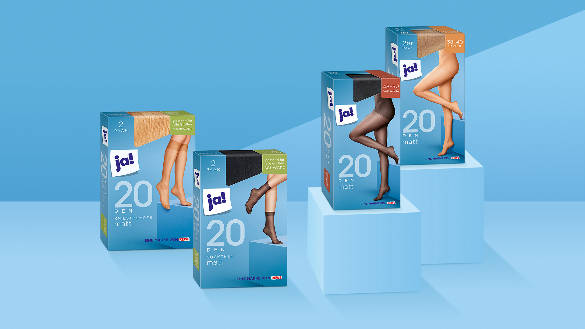 Verpackungsdesign für Rewe ja! Strumpfhosen
