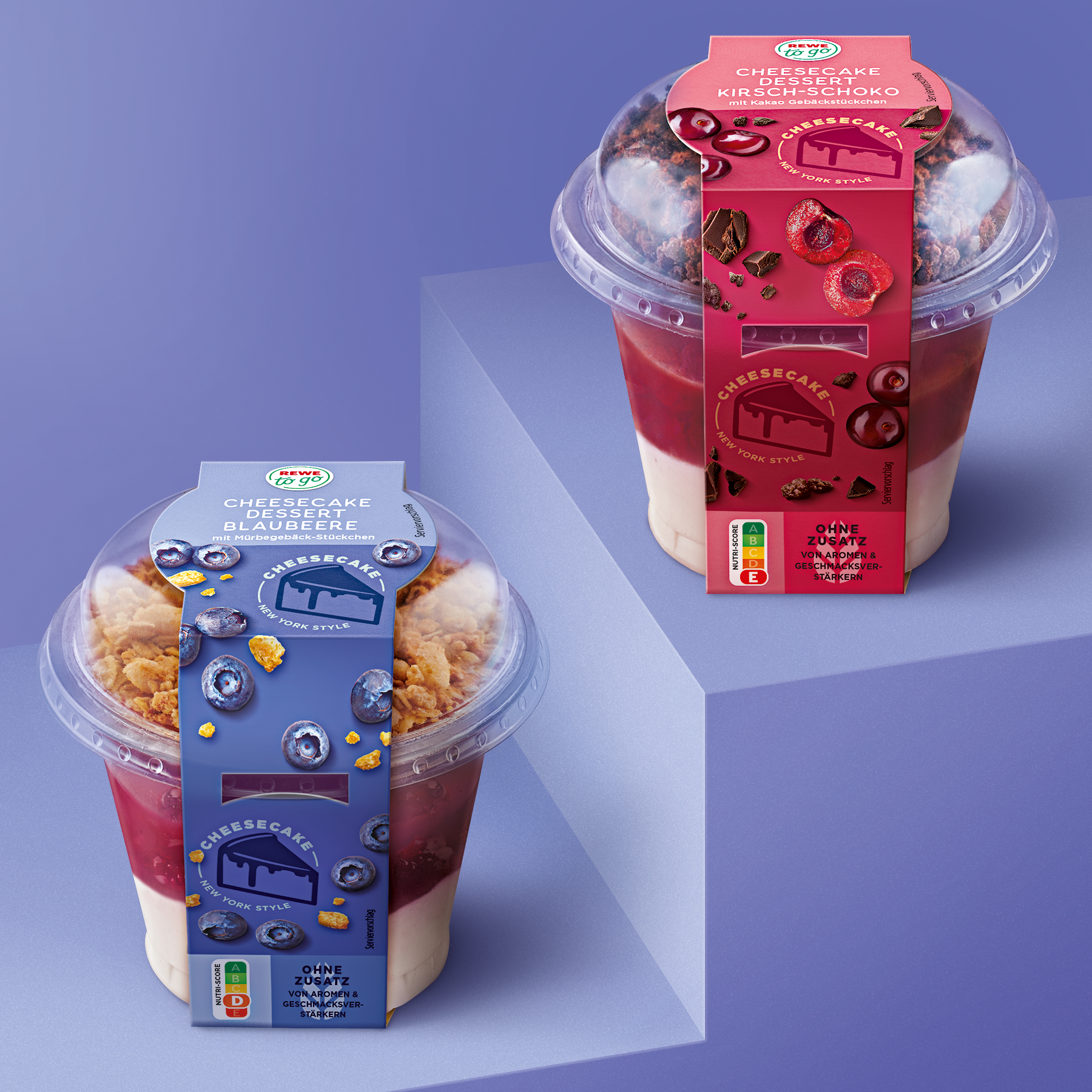 Neues Verpackungsdesign für REWE to go Desserts von HAJOK Design.