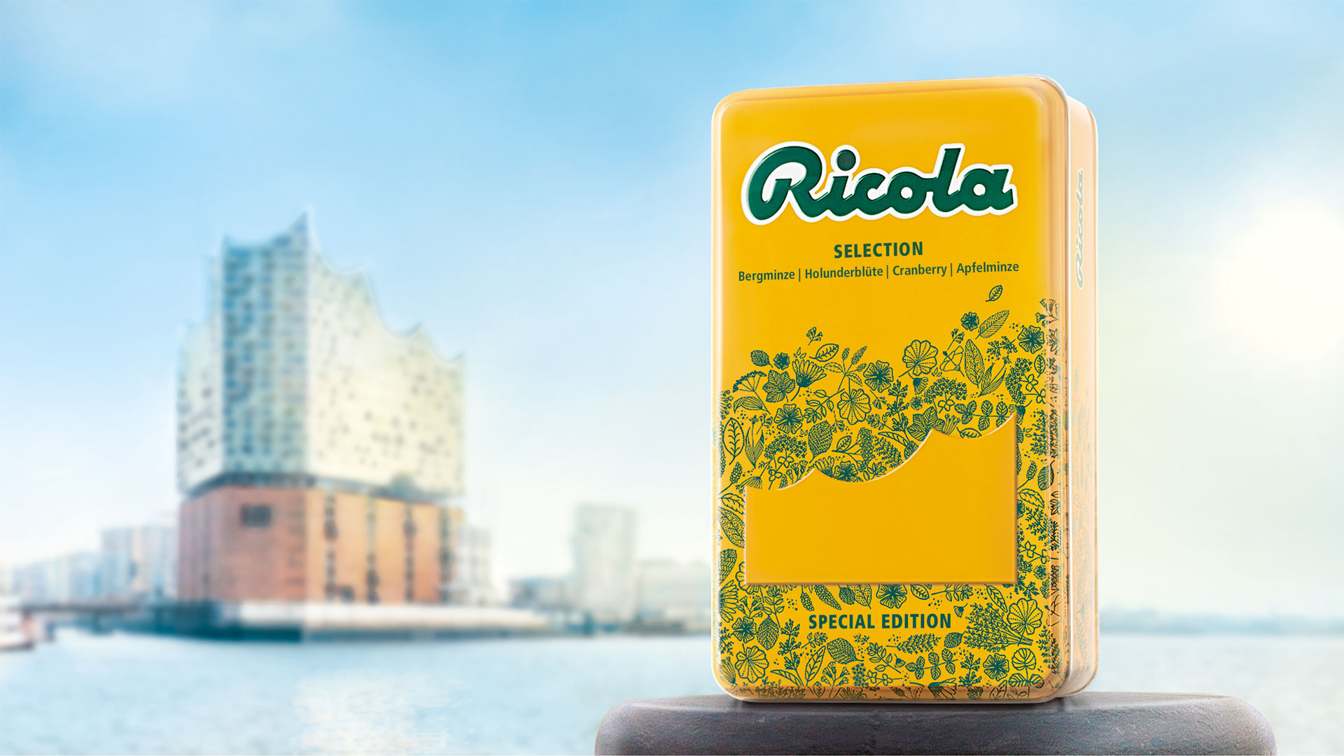 Verpackungsdesign für Ricola Selection Elbphilharmonie Special Edition