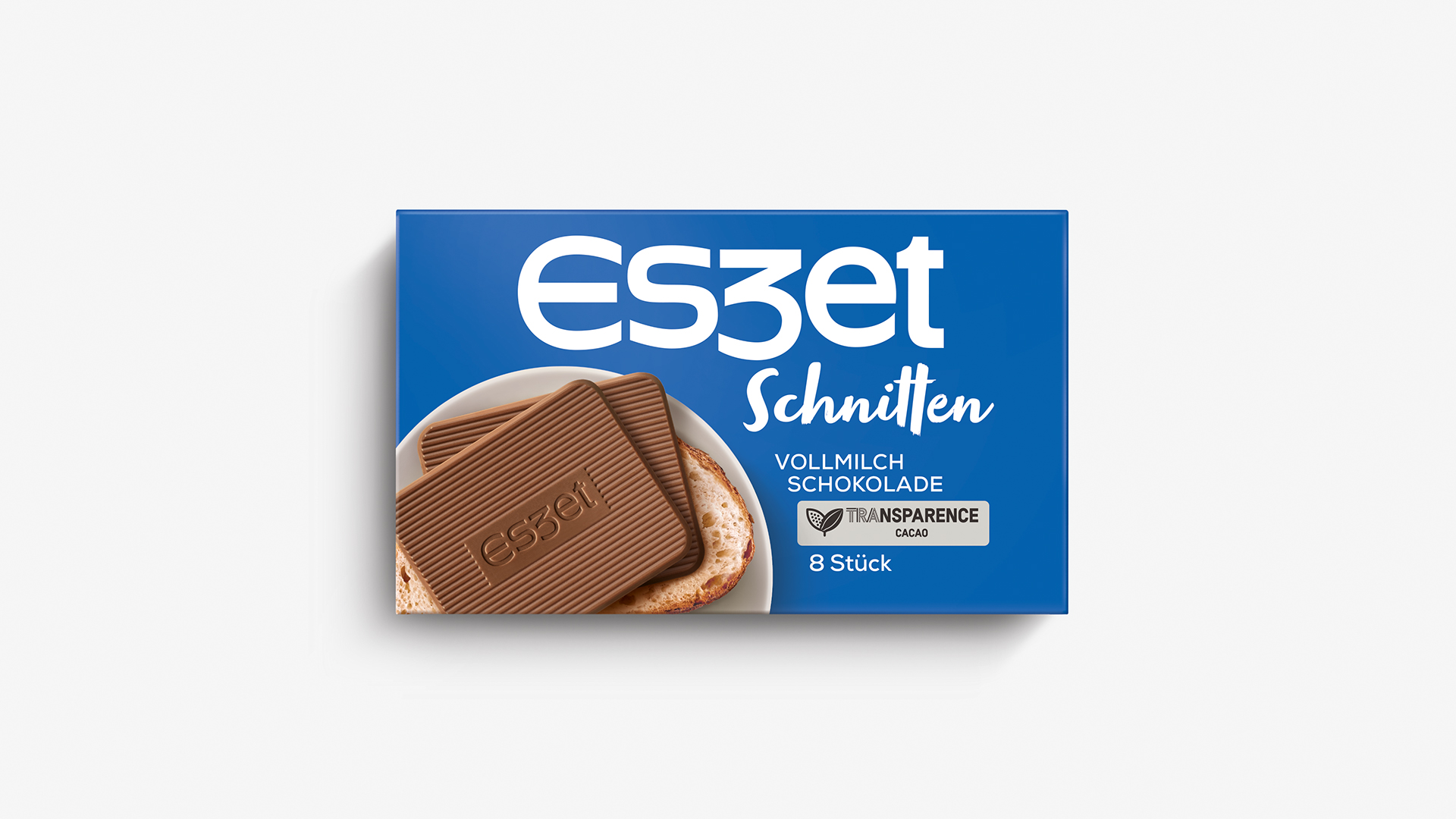 Neues Verpackungsdesign für Eszet Schnitten Vollmilch