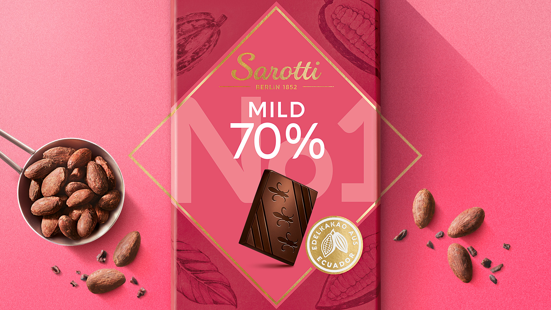 Verpackungsdesign für Sarotti No 1 Mild 70 Prozent