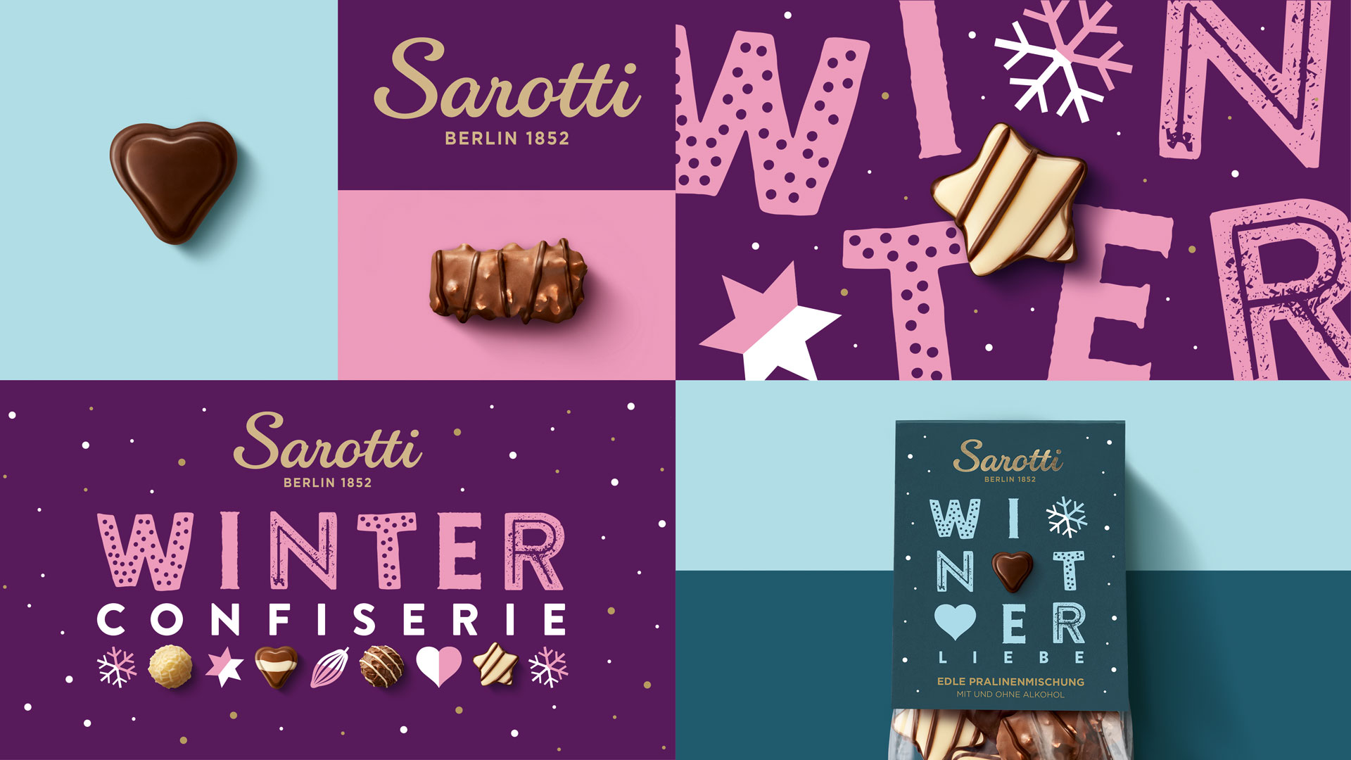 Verpackungsdesign für Sarotti Winter Confiserie