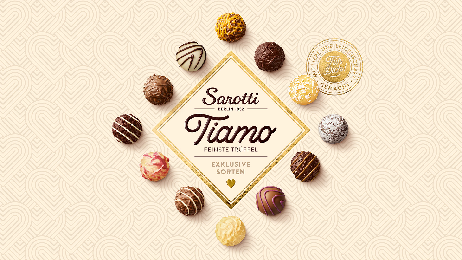Verpackungsdesign für Sarotti Tiamo Feinste Trüffel