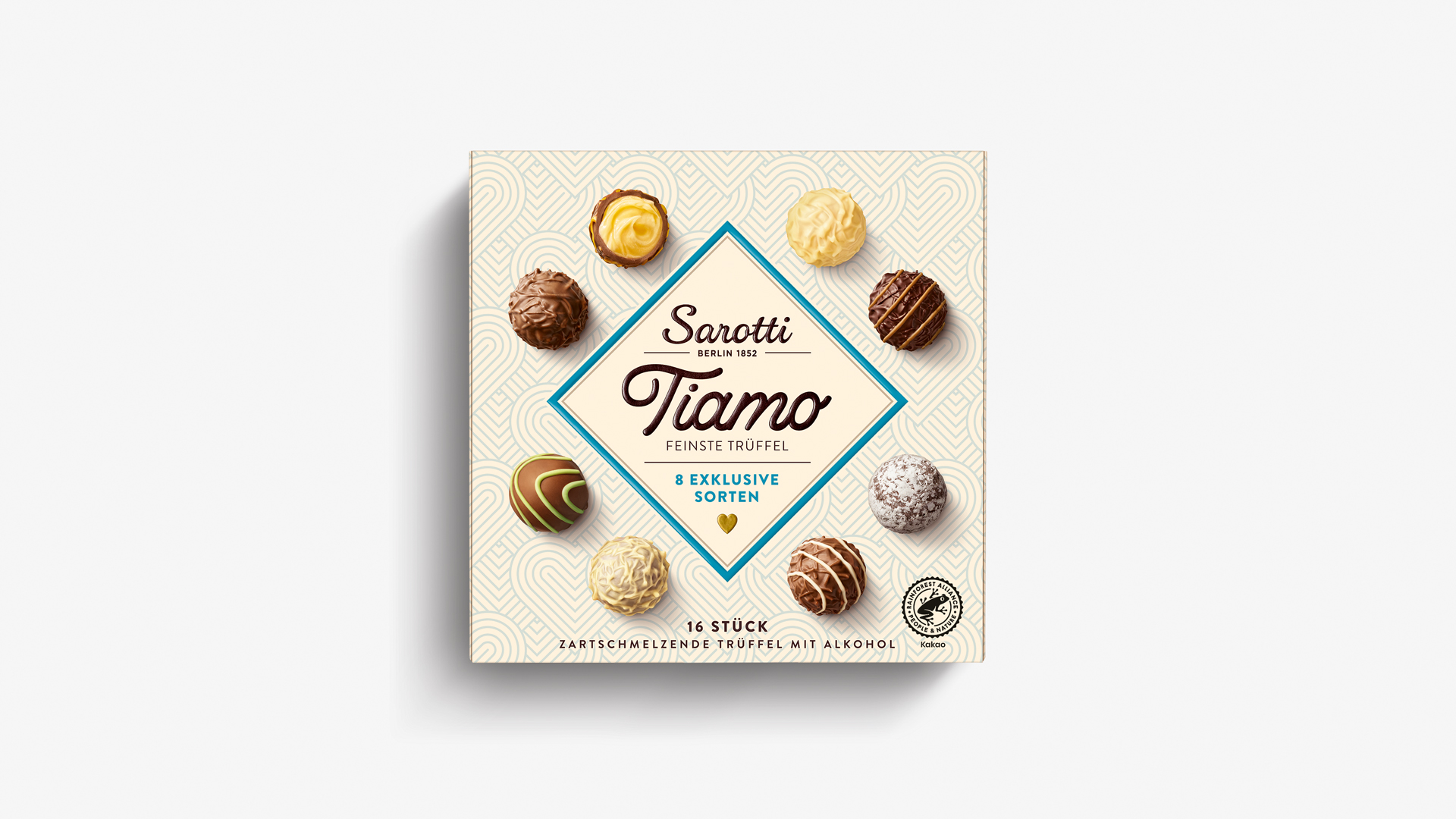 Neues Verpackungsdesign für Sarotti Tiamo Feinste Trüffel Packshot
