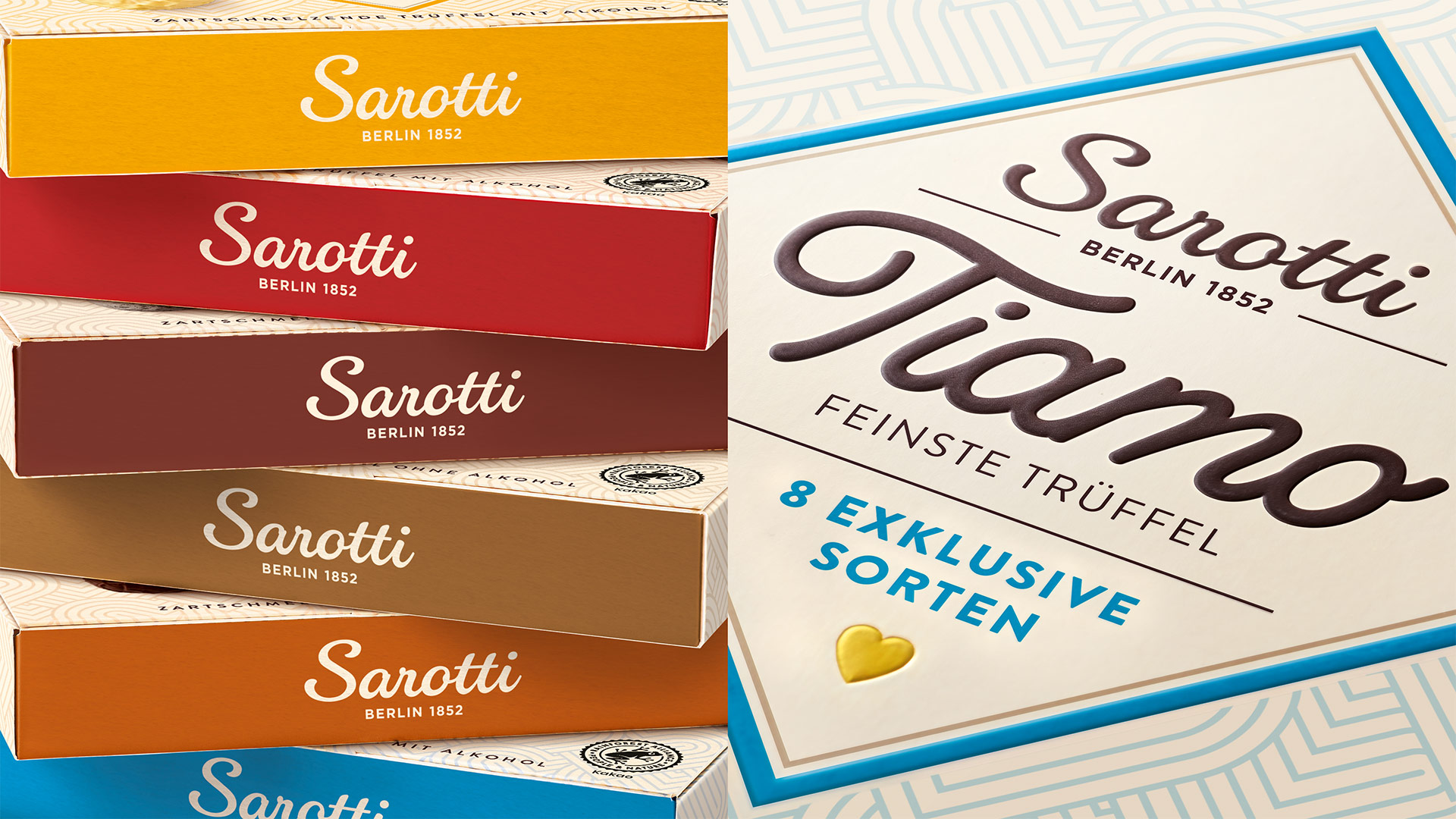 Verpackungsdesign für Sarotti Tiamo Feinste Trüffel Details