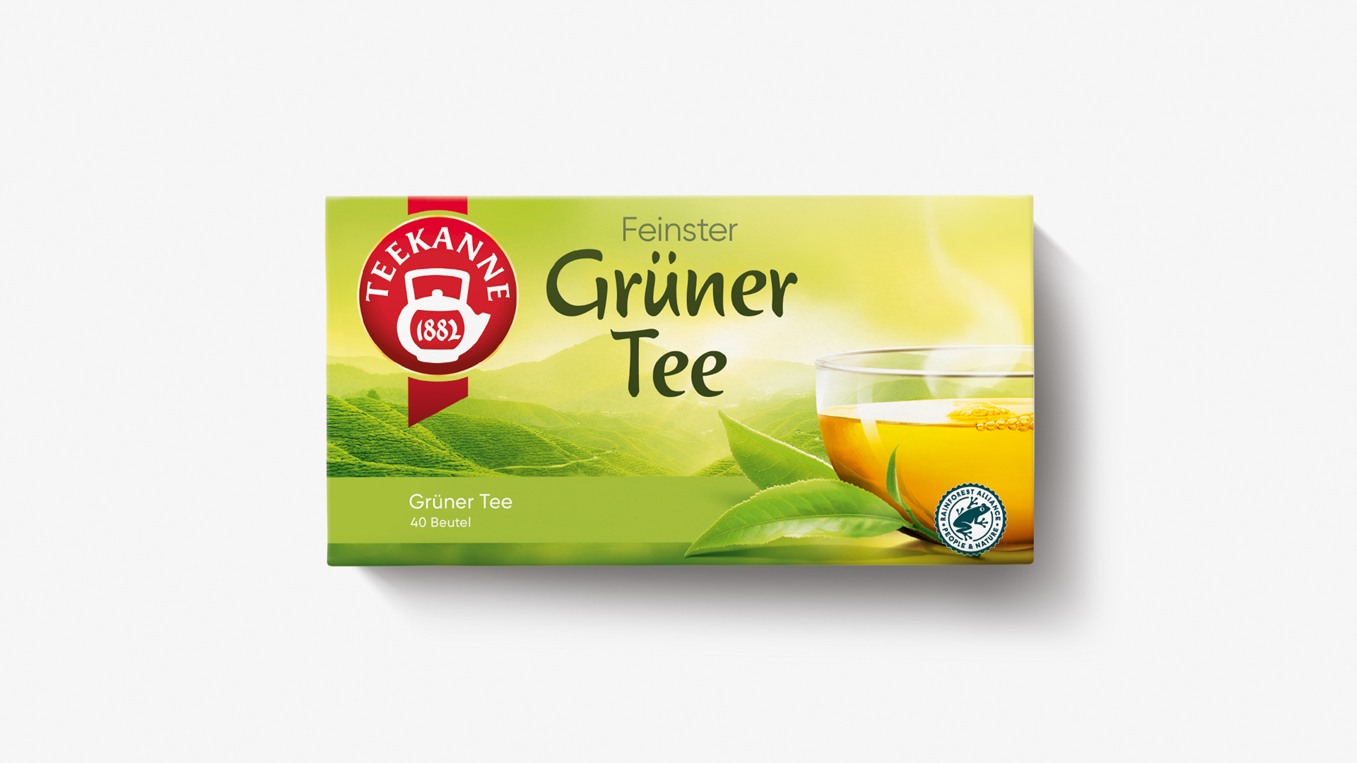 Altes Verpackungsdesign Teekanne Feinster Grüner Tee Packshot