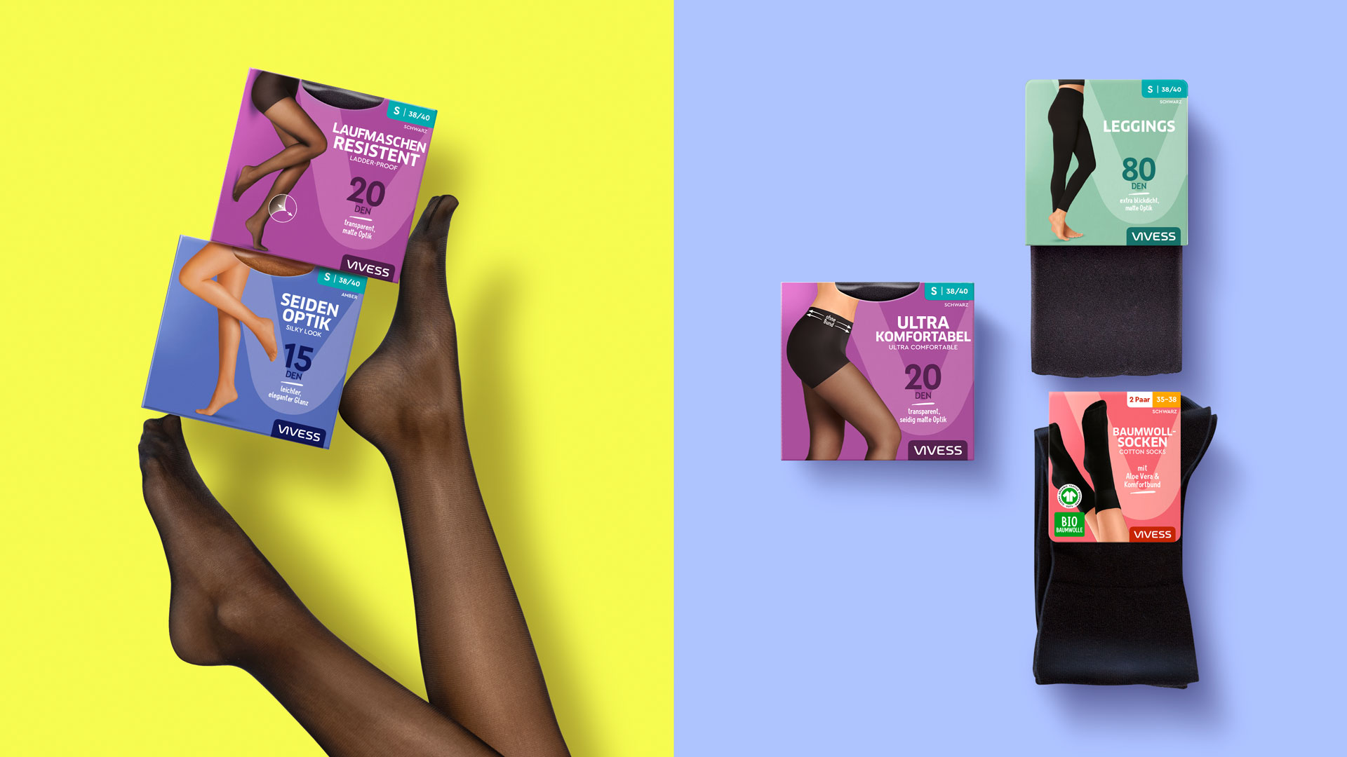 Relaunch für Vivess Strumpfhosen von Packaging Design Agentur HAJOK.