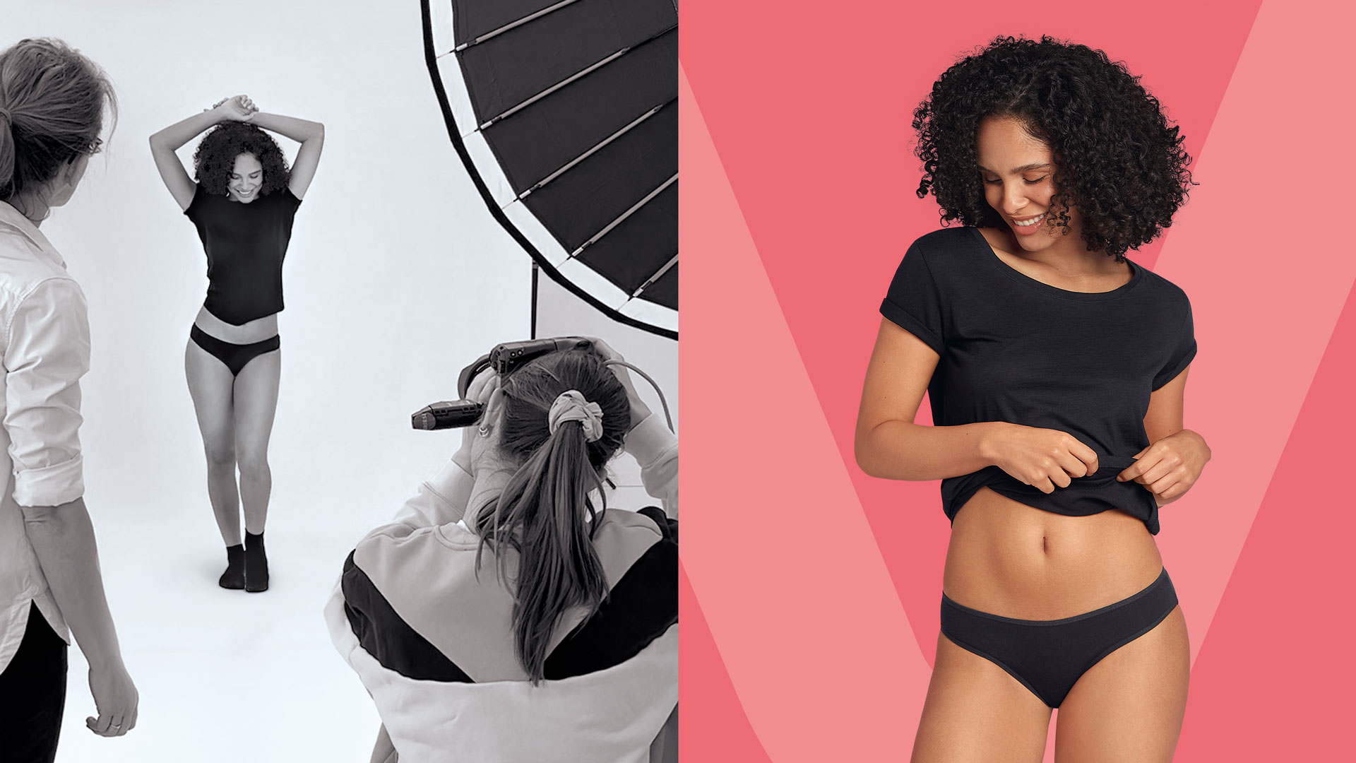 Photoshooting Damen für Vivess-Textil-Produkte von Packaging Design Agentur HAJOK.