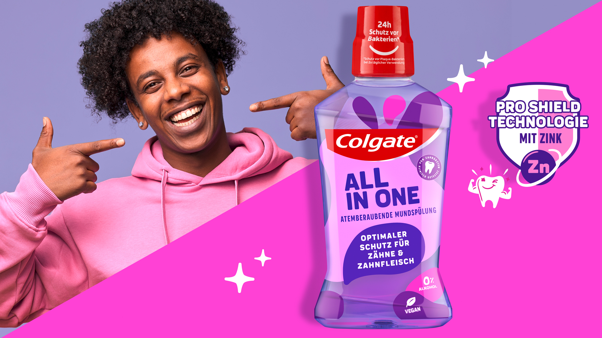 Colgate All in One Mundspülung mit Zink – 24h Schutz, frischer Atem & gesunde Zähne in farbstarkem Design von Hajok Design